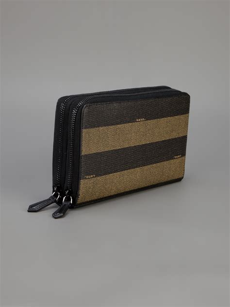 fendi pequin stripe zip around wallet|FENDI Pequin Vitello Zip Around Wallet Tobacco Foresta 298023 .